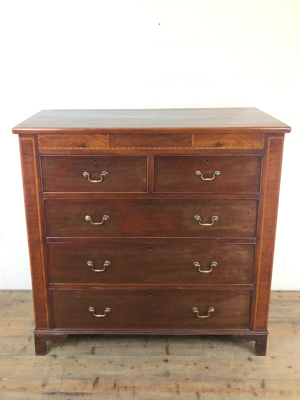 Large 19th Century Inlaid Mahogany Chest of Drawers View II
