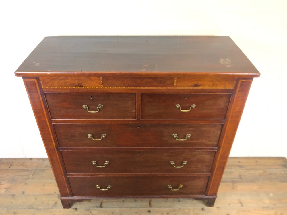 Large 19th Century Inlaid Mahogany Chest of Drawers View III