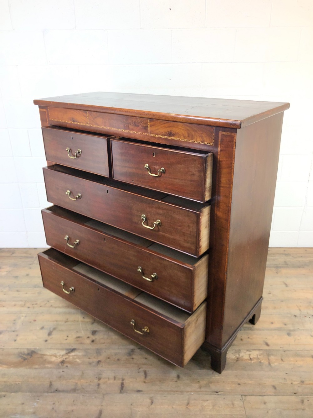 Large 19th Century Inlaid Mahogany Chest of Drawers View VIII