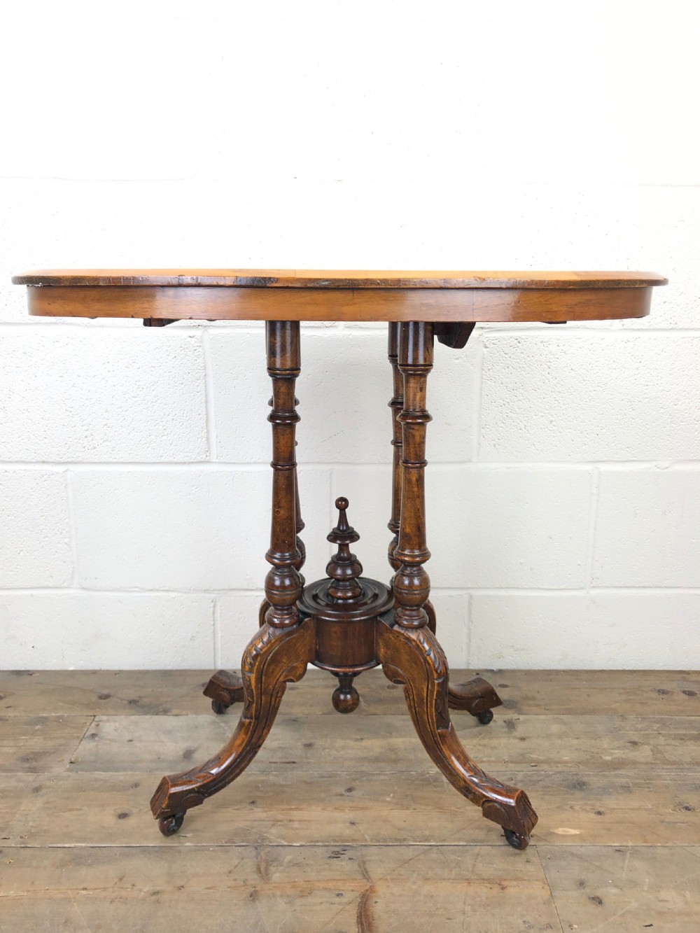 Victorian Walnut Oval Tilt Top Occasional Table View II