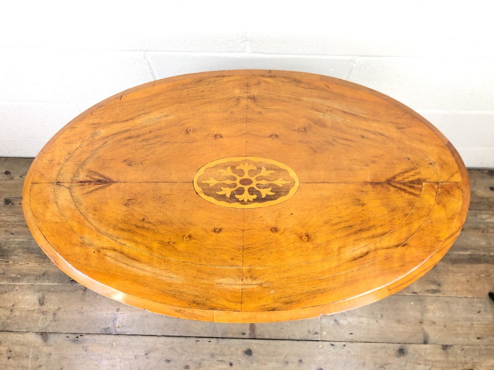 Victorian Walnut Oval Tilt Top Occasional Table View IV