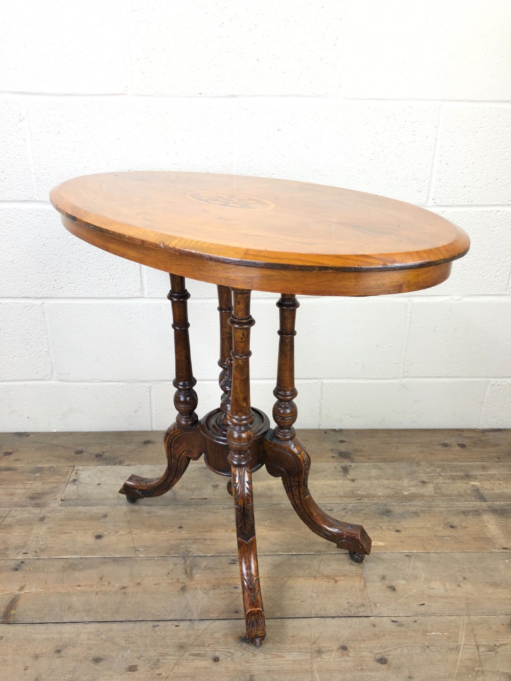 Victorian Walnut Oval Tilt Top Occasional Table View VII