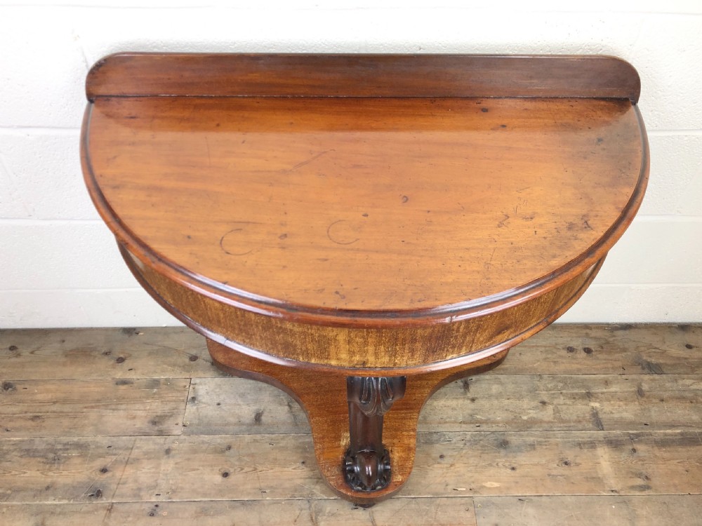 Victorian Mahogany Demi Lune Console Table View II