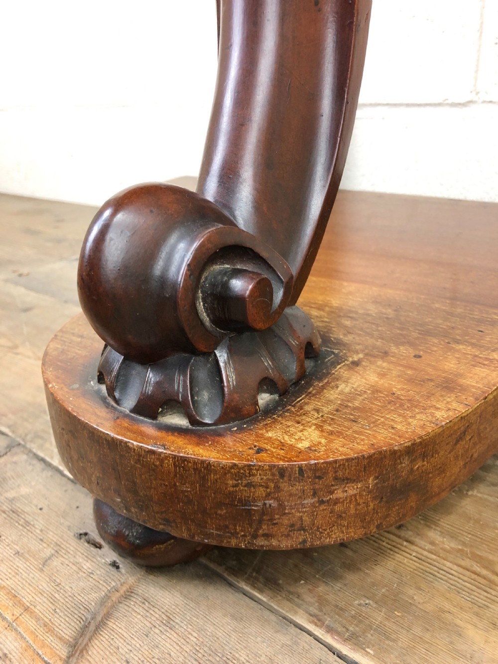 Victorian Mahogany Demi Lune Console Table View IV