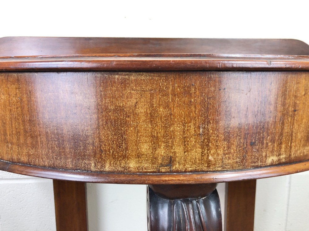 Victorian Mahogany Demi Lune Console Table View V