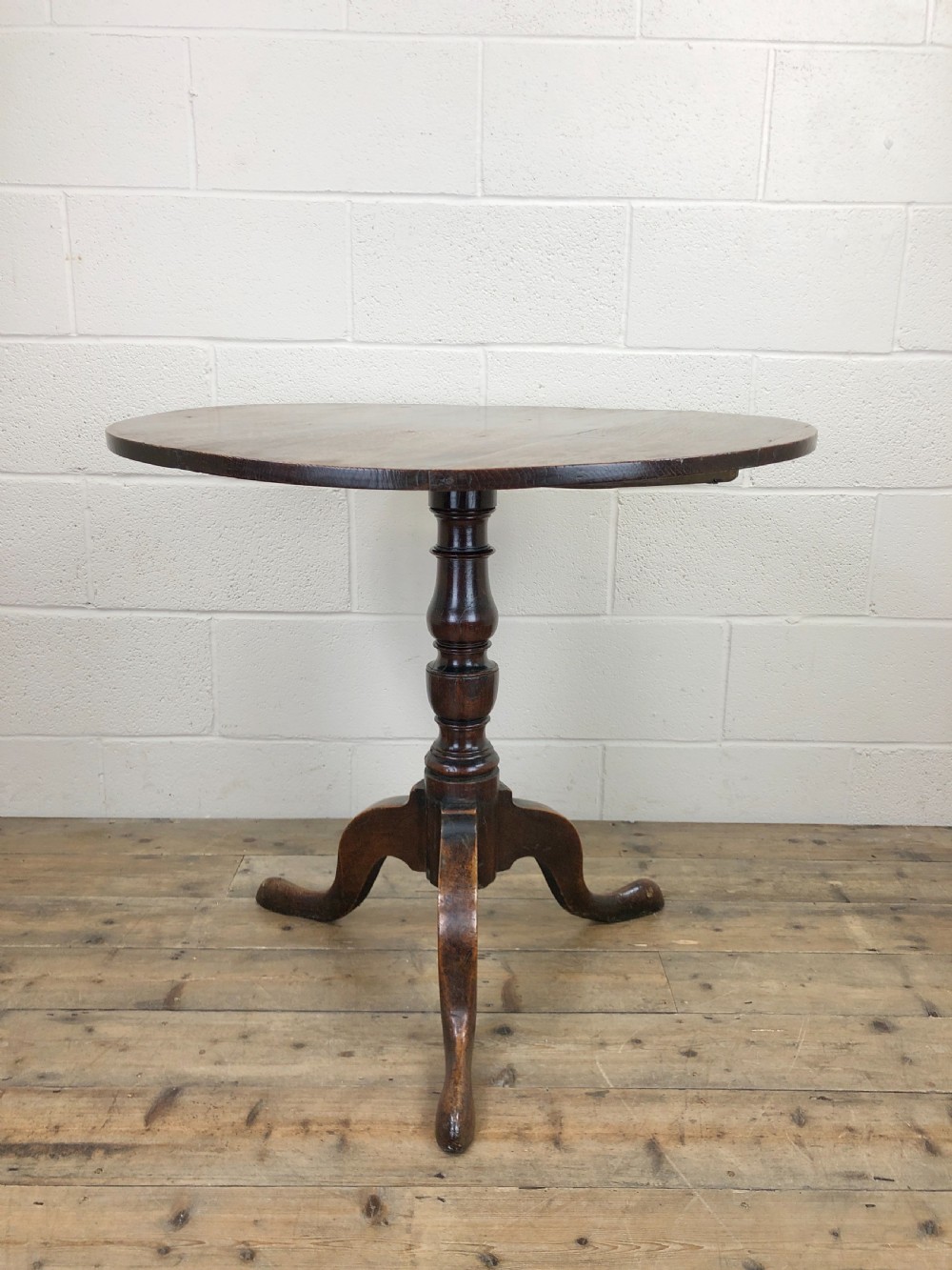 Antique Georgian Oak Tilt Top Table  View II
