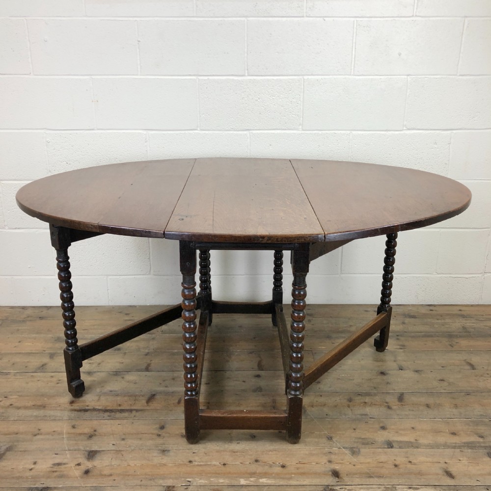 Antique 19th Century Oak Gate Leg Dining Table