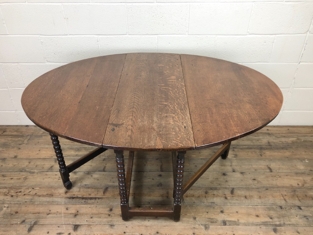 Antique 19th Century Oak Gate Leg Dining Table View II