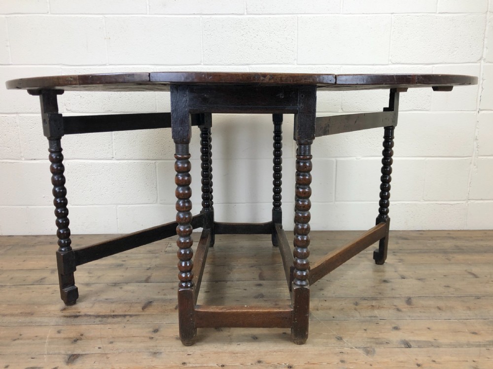 Antique 19th Century Oak Gate Leg Dining Table View III