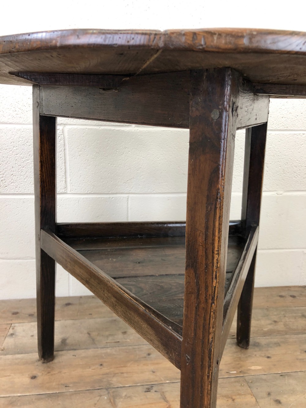 Antique 19th Century Elm Cricket Table View V