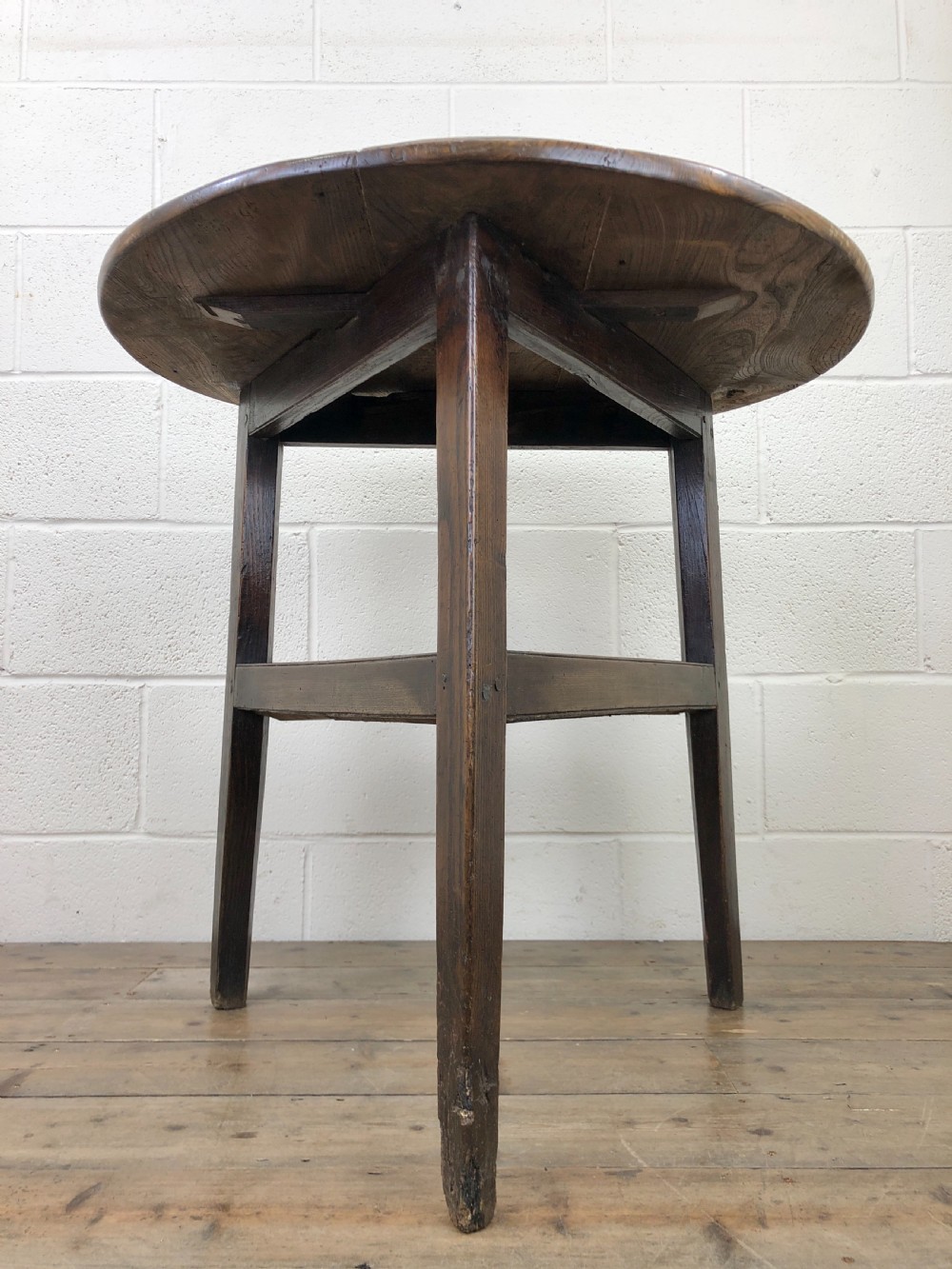 Antique 19th Century Elm Cricket Table View VI