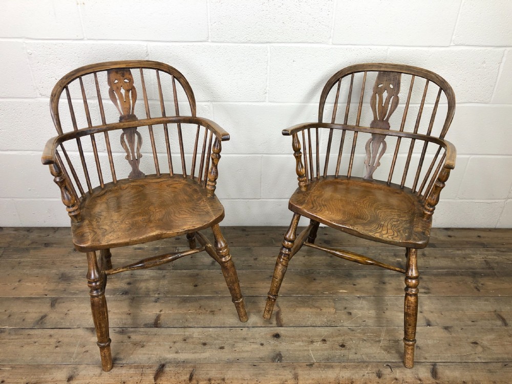 Pair of Antique Windsor Armchairs View II