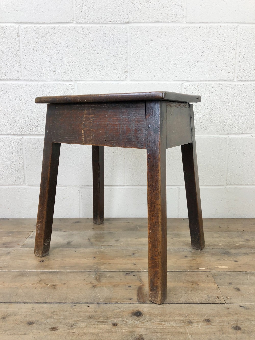 Antique 18th Century Oak Coffin Stool View II