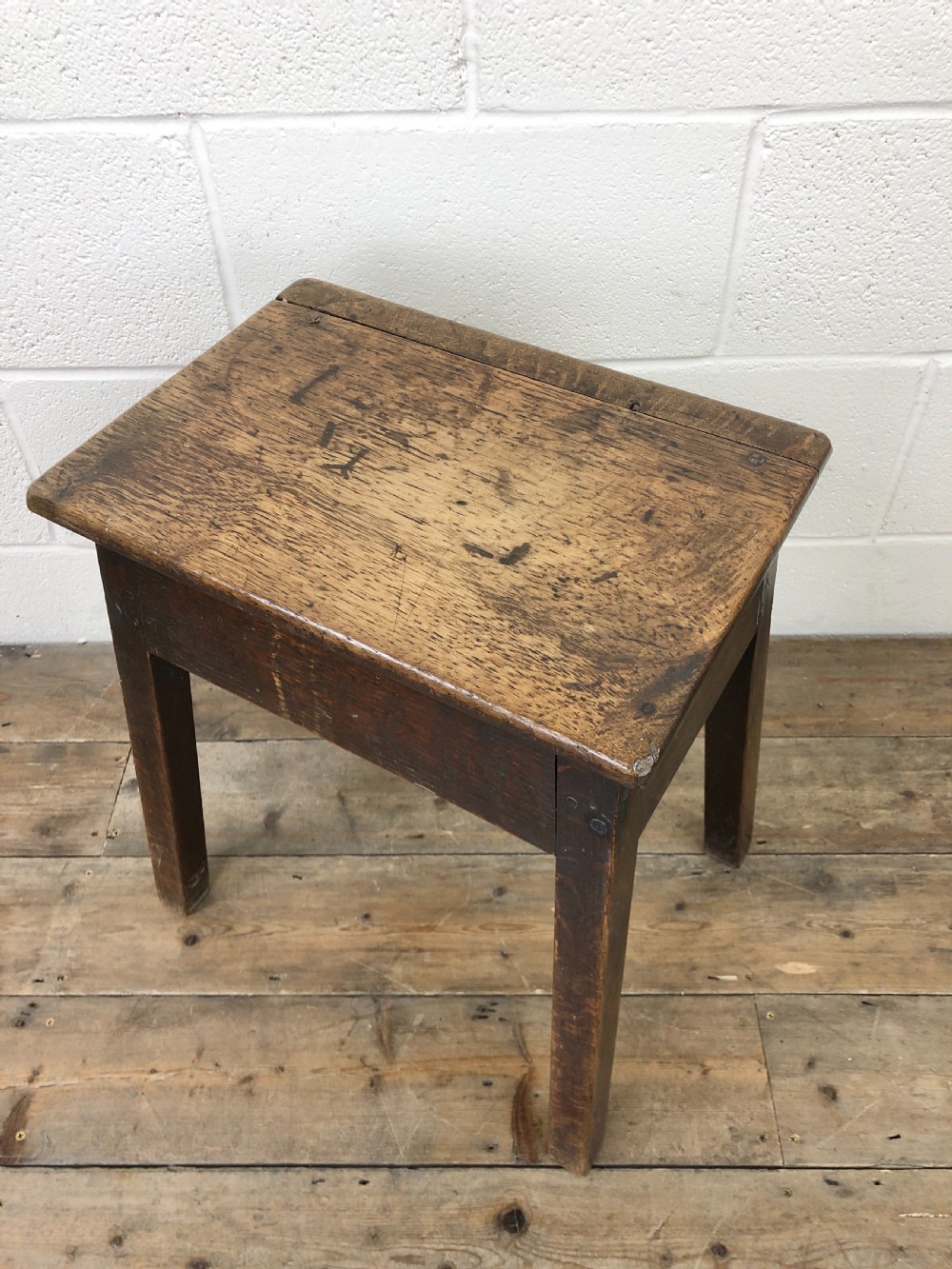 Antique 18th Century Oak Coffin Stool View III