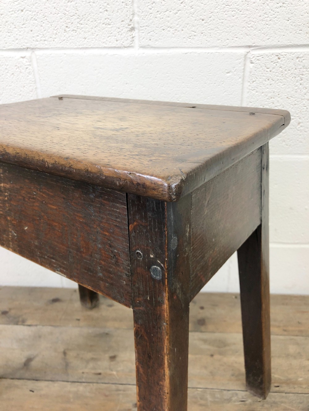 Antique 18th Century Oak Coffin Stool View IV