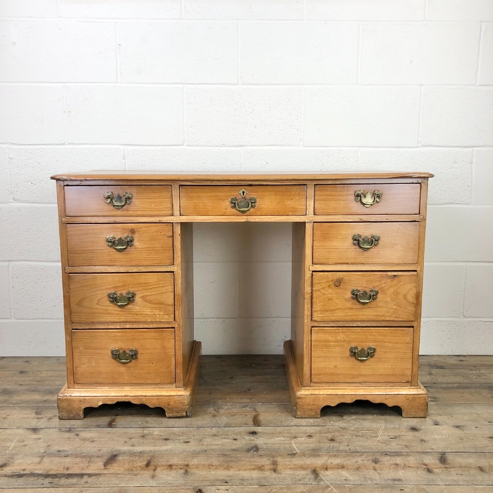 Antique Pine Pedestal Desk