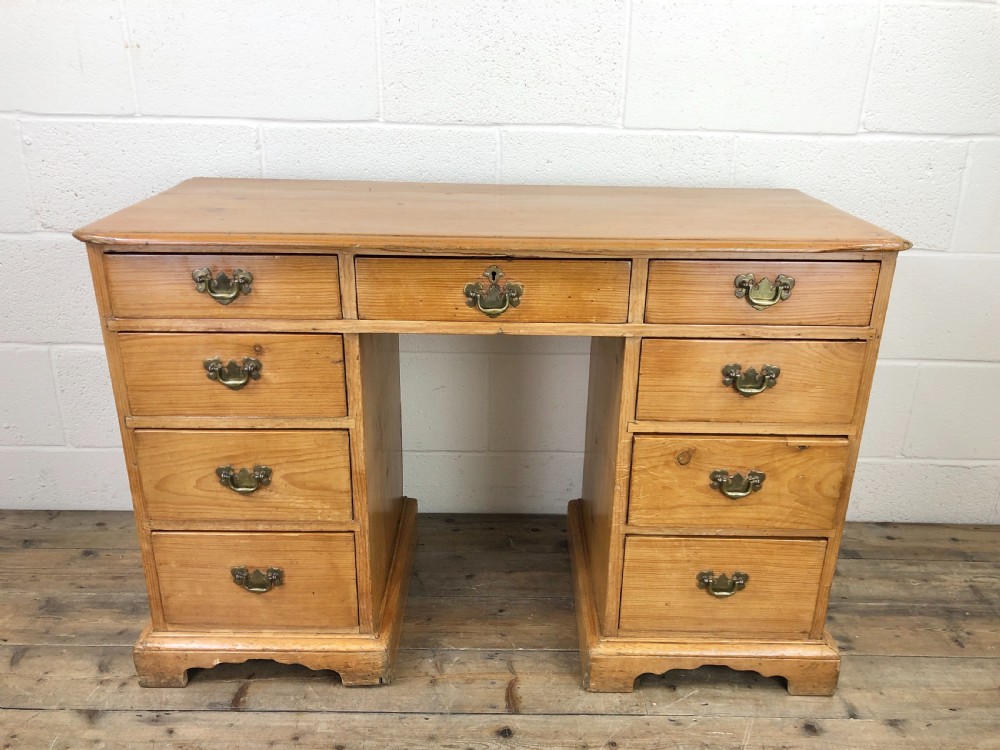 Antique Pine Pedestal Desk View II