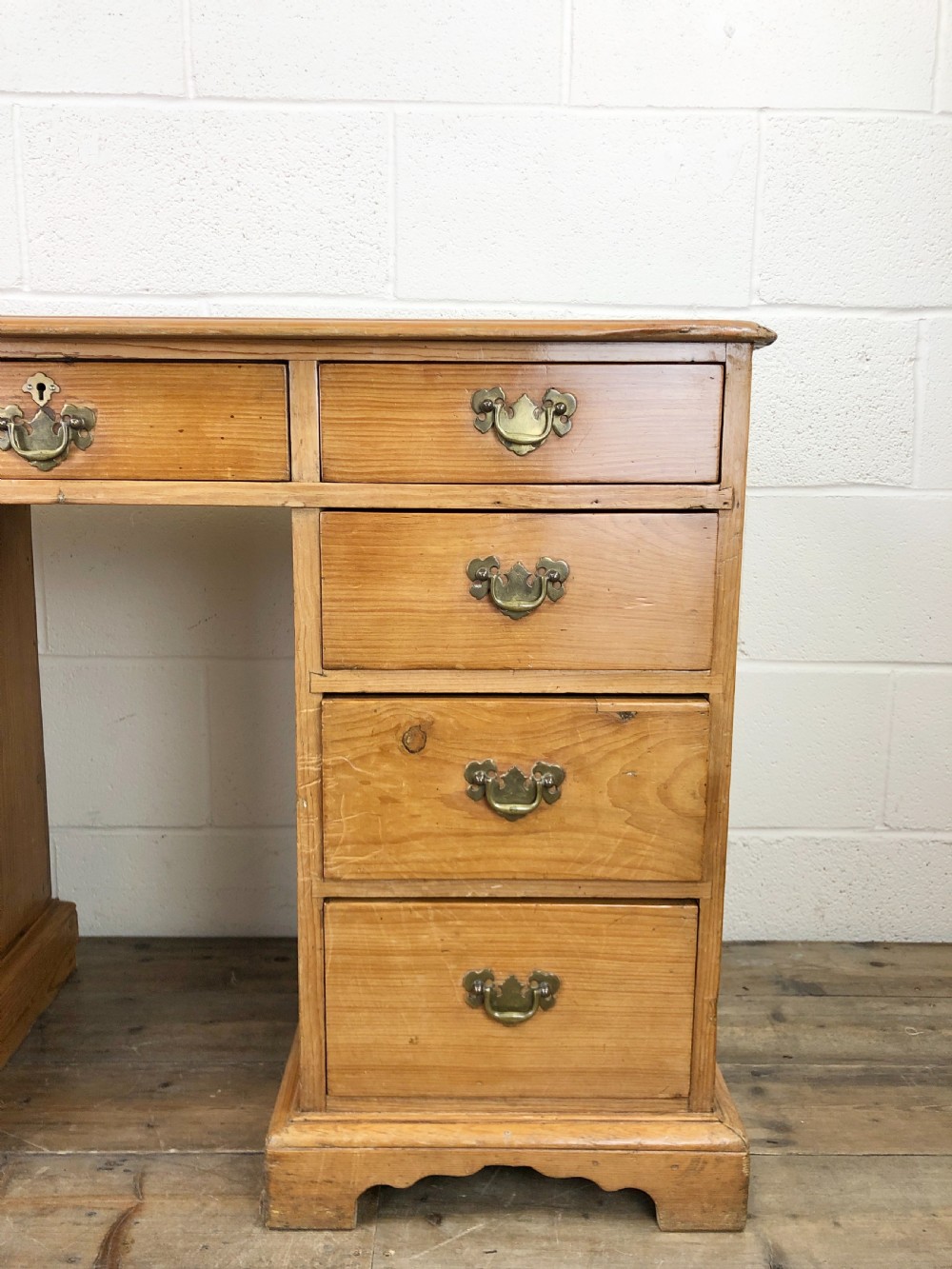 Antique Pine Pedestal Desk View III