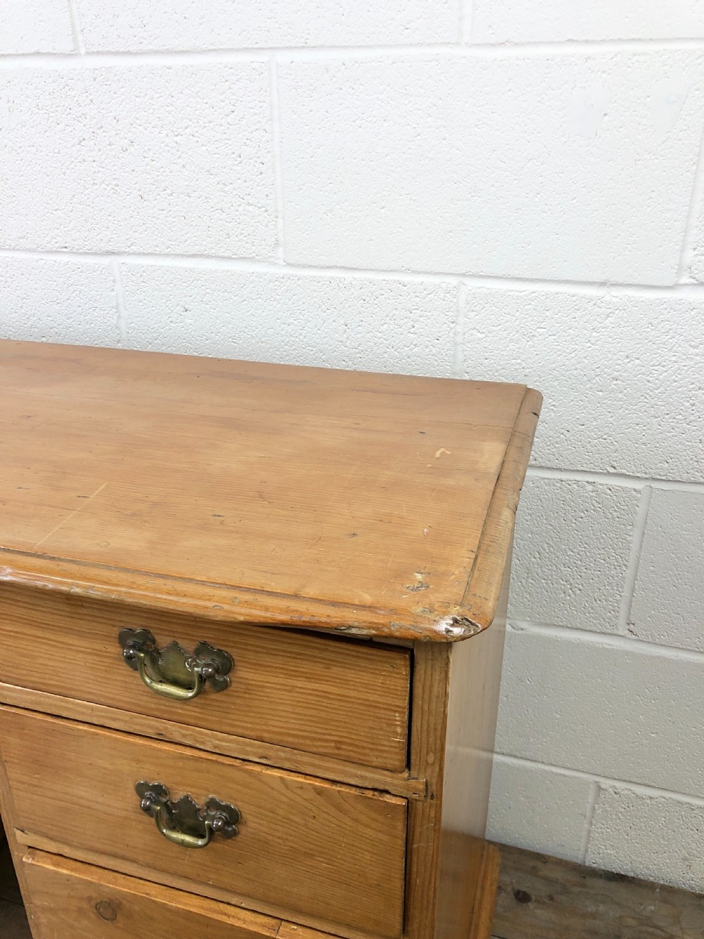 Antique Pine Pedestal Desk View V