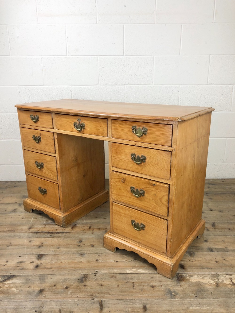 Antique Pine Pedestal Desk View VII