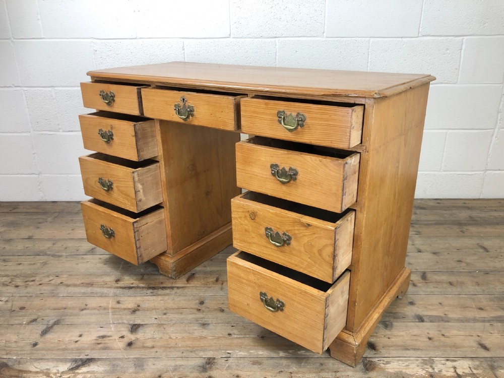 Antique Pine Pedestal Desk View VIII