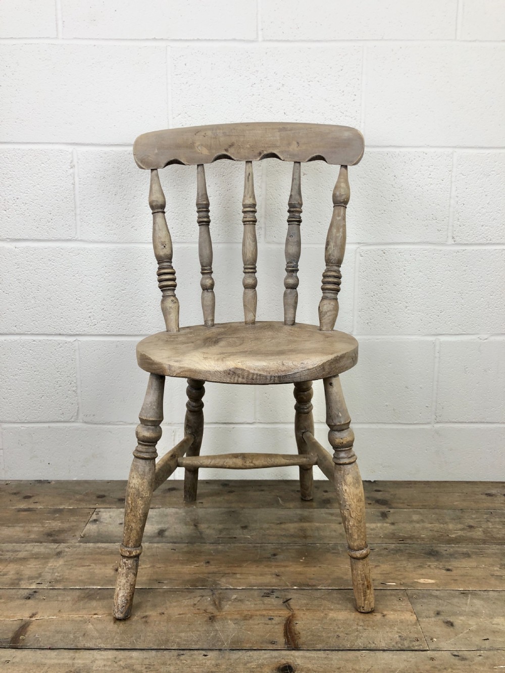 Set of Four Antique Rustic Farmhouse Kitchen Chairs View IV