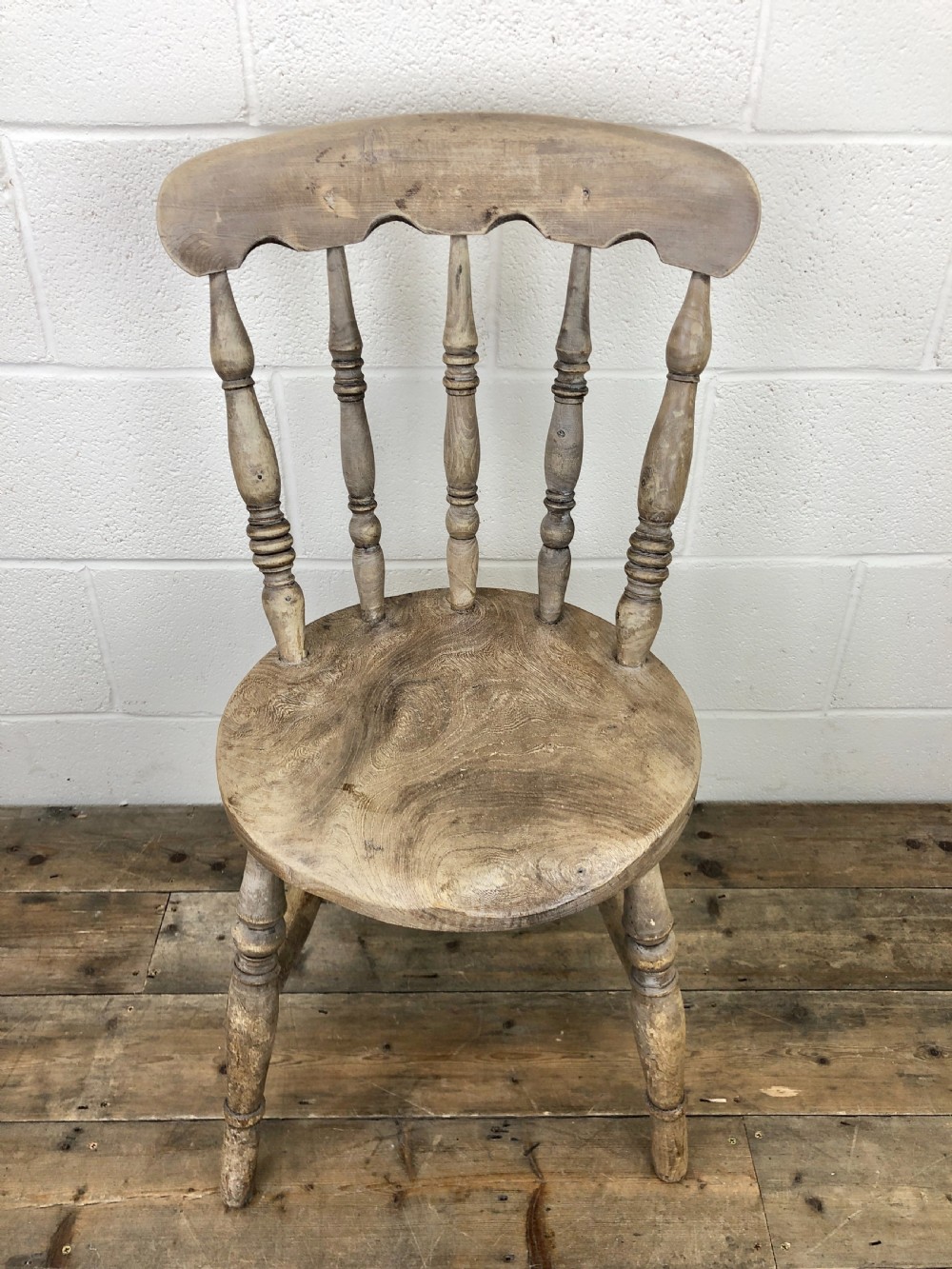 Set of Four Antique Rustic Farmhouse Kitchen Chairs View V