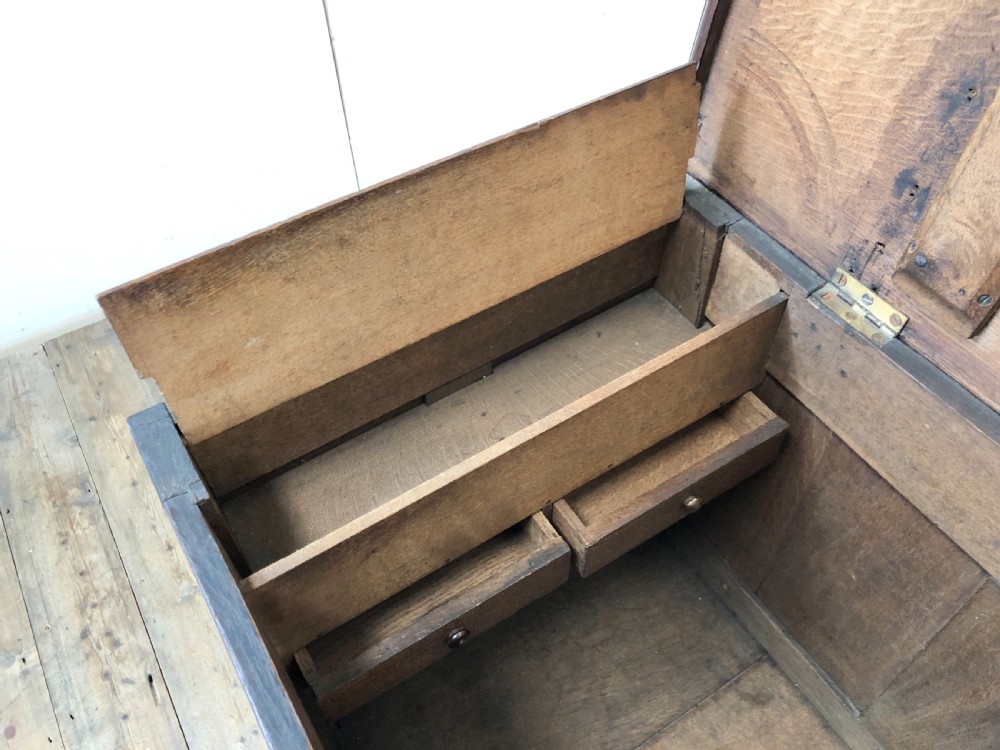 Georgian Oak Coffer with Drawers View V