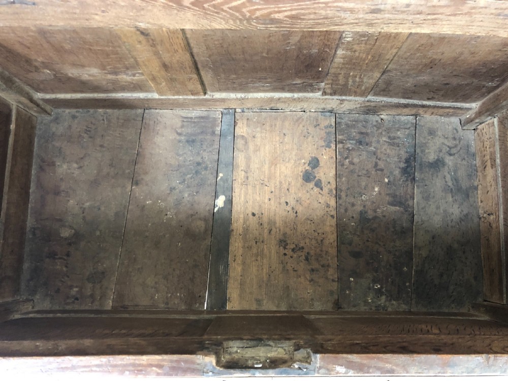 18th Century Oak Coffer with Carved Front View IV