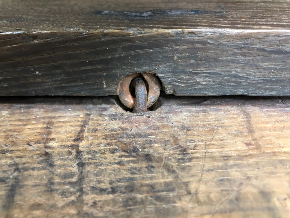 18th Century Oak Coffer with Carved Front View V