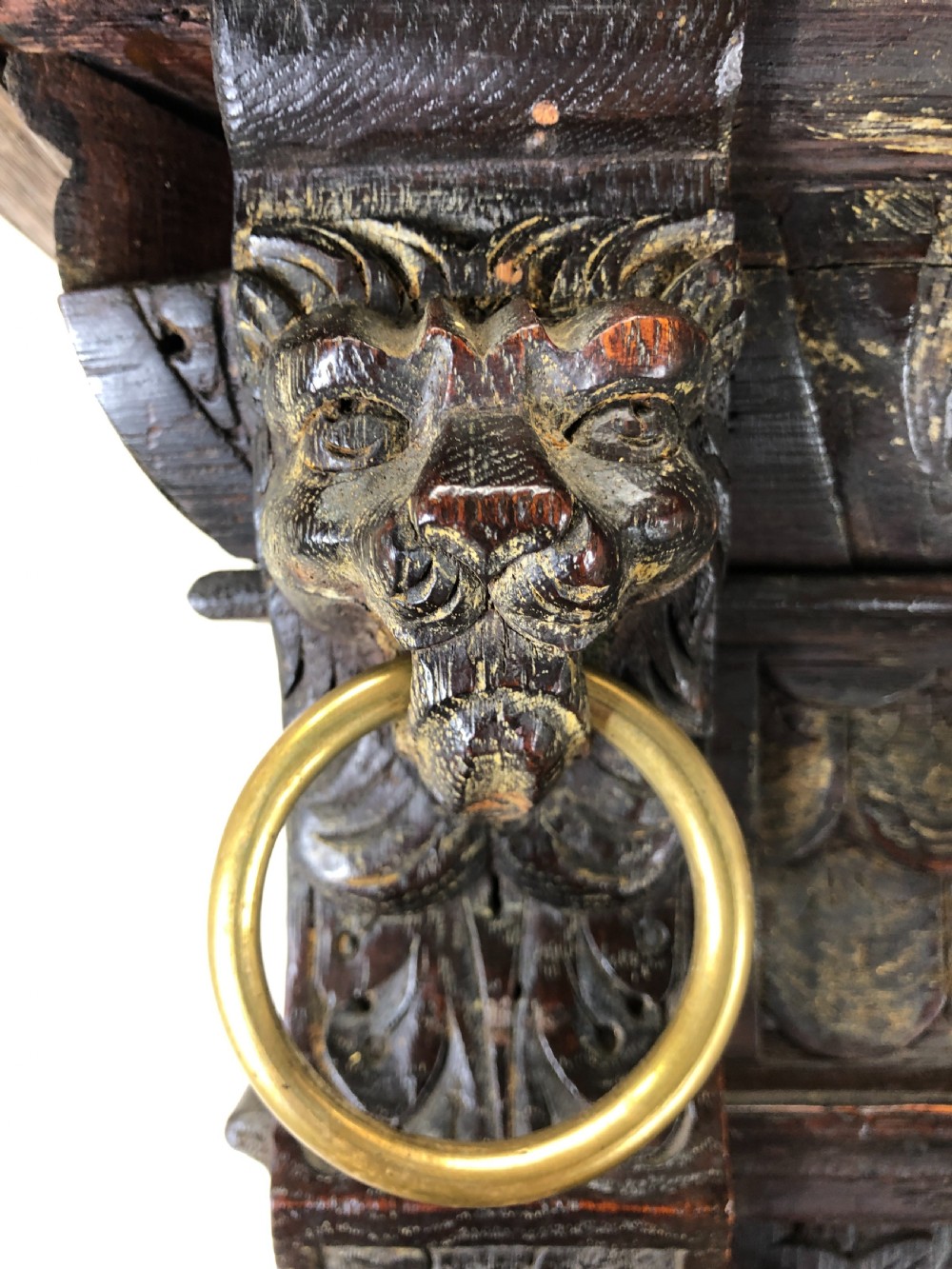 Victorian Carved Oak Glazed Cabinet View III