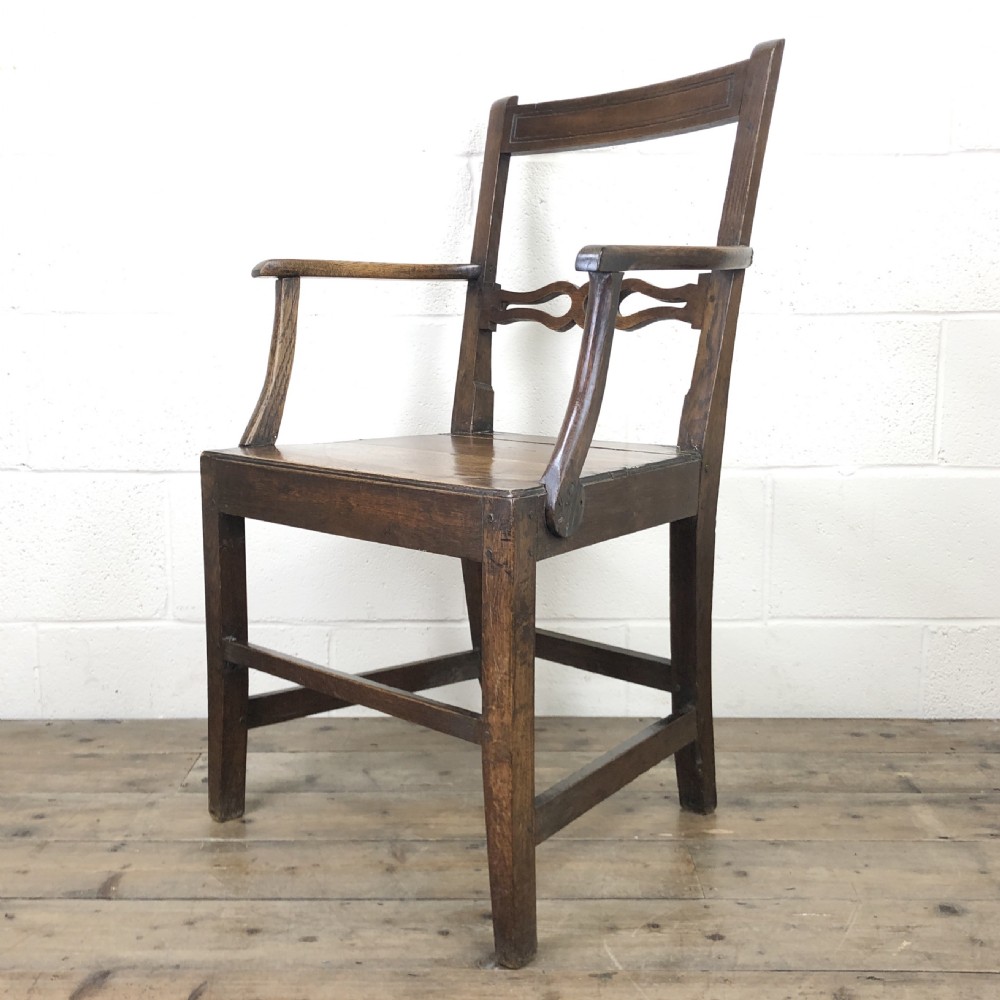 19th Century Welsh Oak Ball and Rail Back Chair
