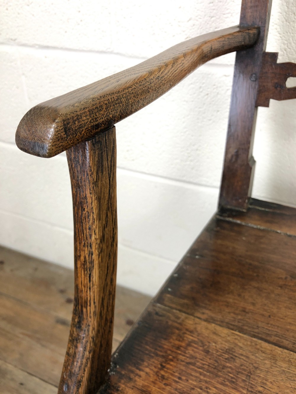 19th Century Welsh Oak Ball and Rail Back Chair View V