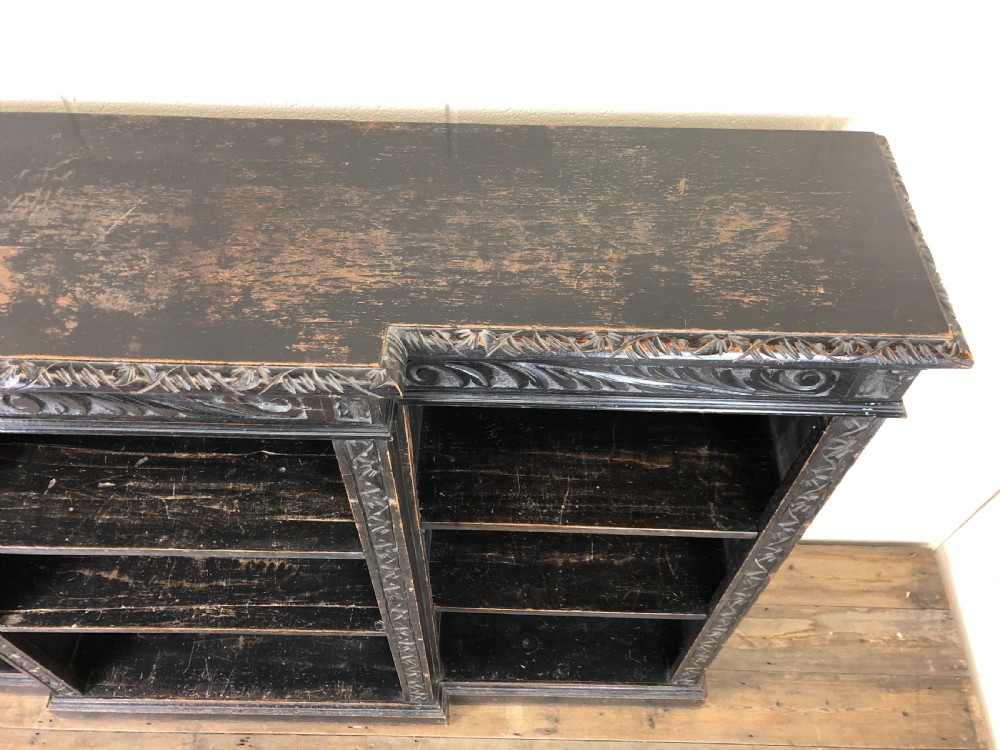 Victorian Oak Gothic Style Carved Bookcase View IV