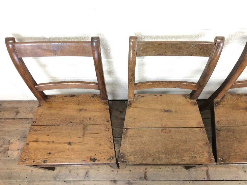 Set of Four Antique Farmhouse Kitchen Chairs View III