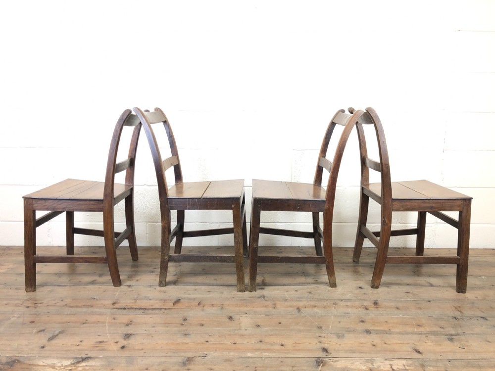 Set of Four Antique Farmhouse Kitchen Chairs View VII