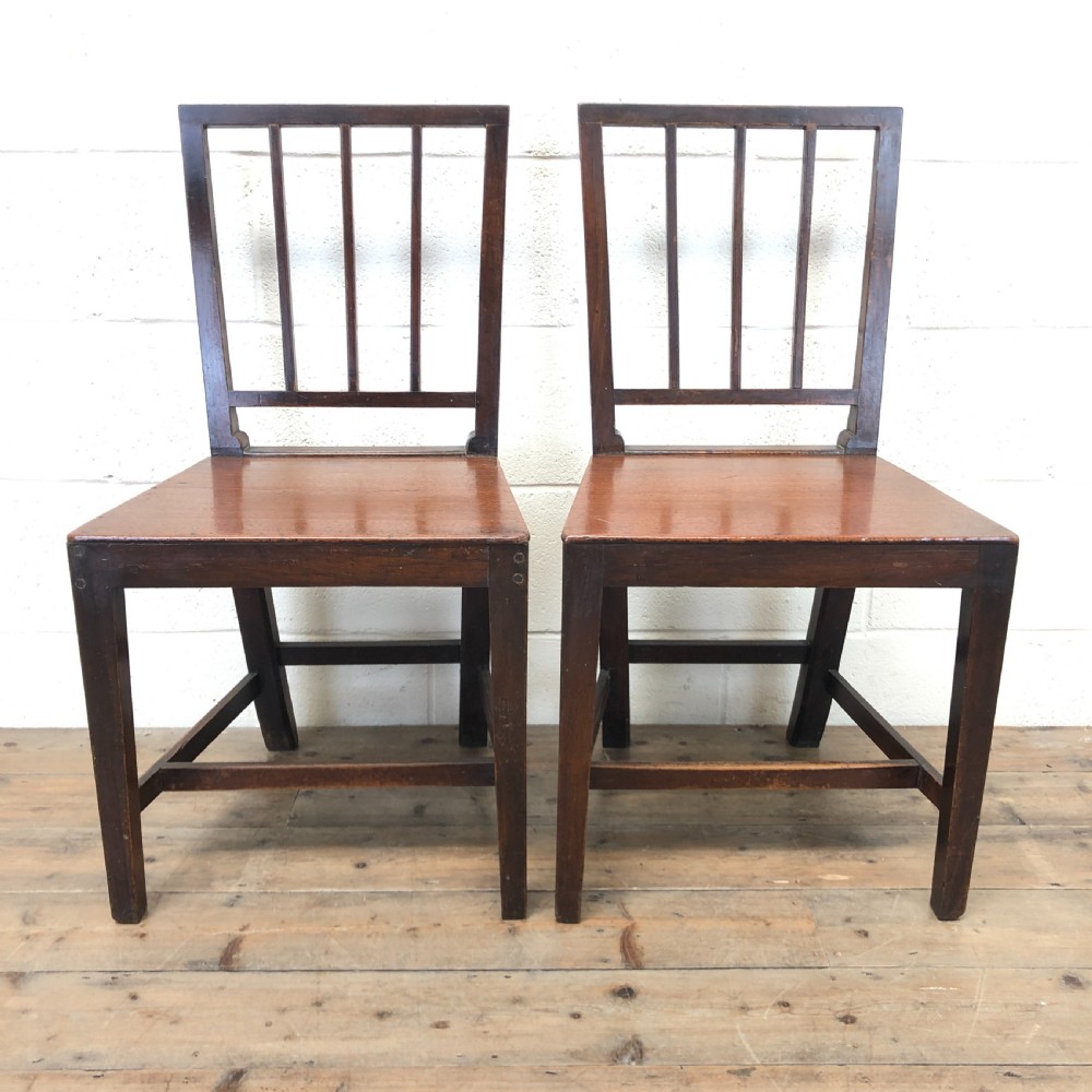 Pair of 19th Century Country Oak Farmhouse Chairs