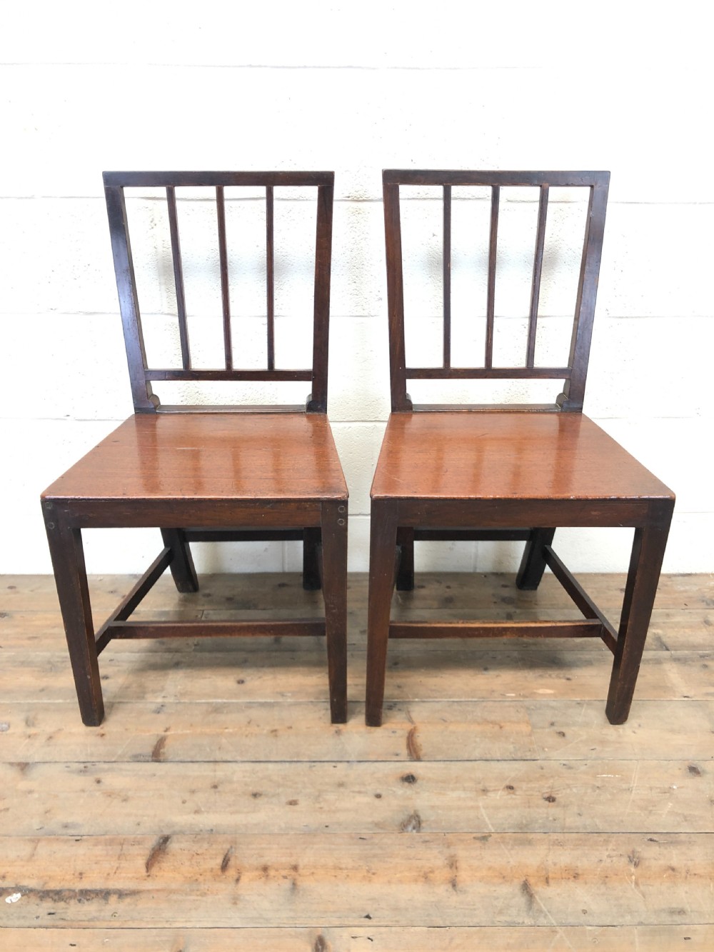 Pair of 19th Century Country Oak Farmhouse Chairs View II