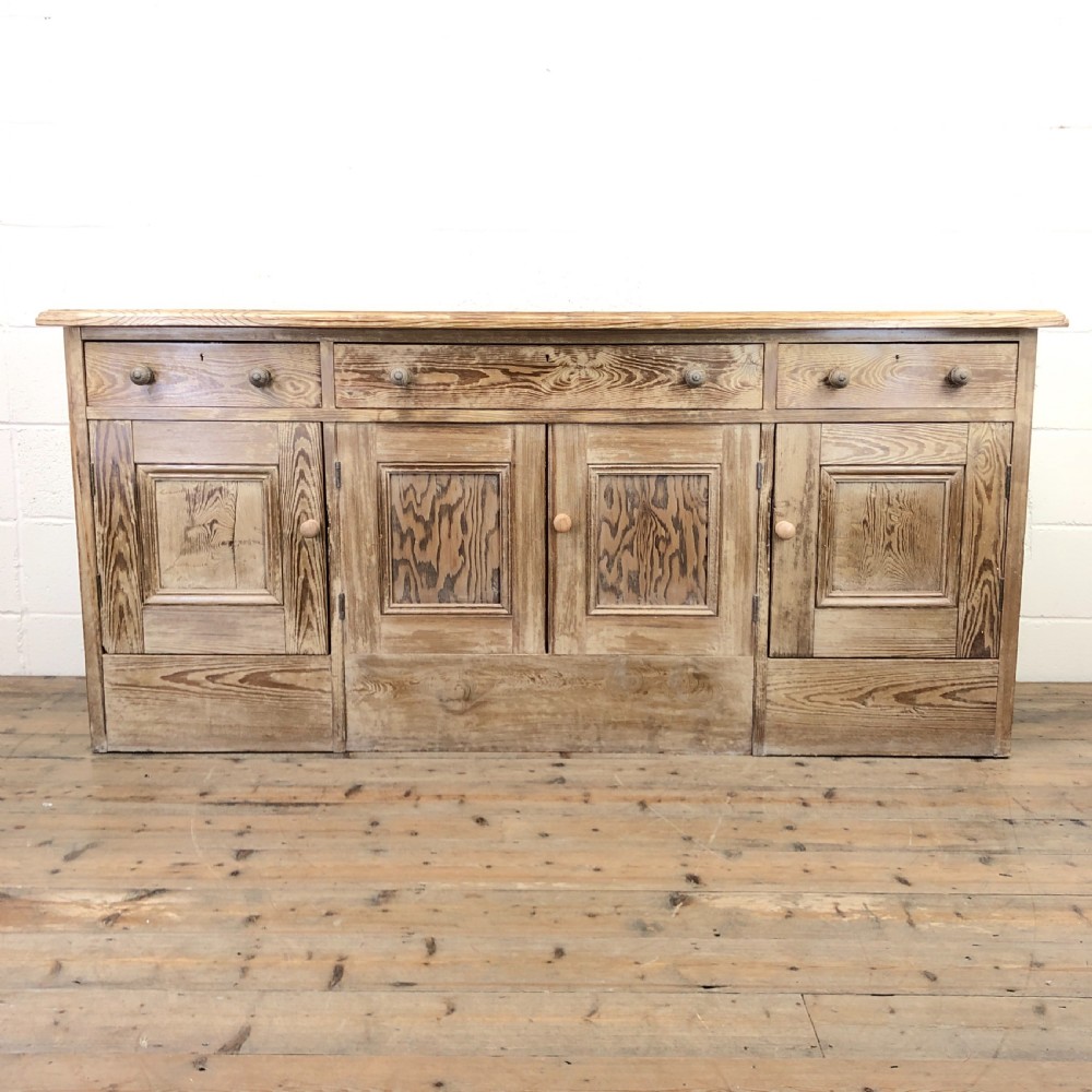Pitch Pine Sideboard with Four Cupboards