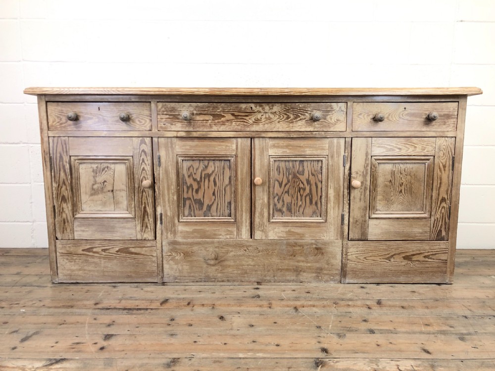Pitch Pine Sideboard with Four Cupboards View II