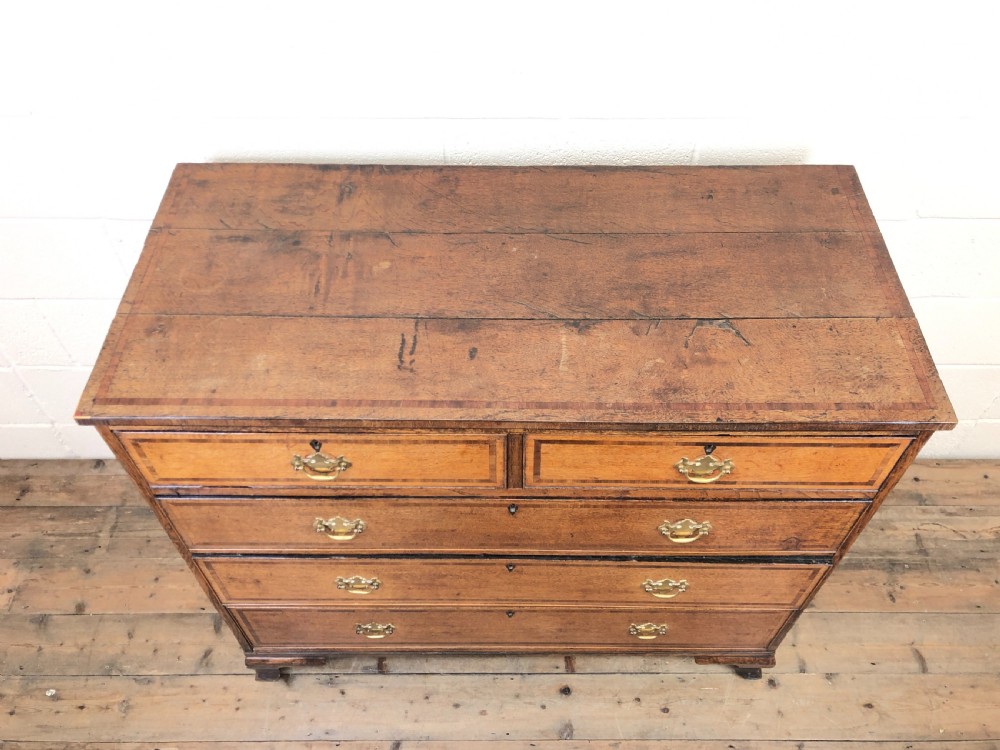 Georgian Country Oak Crossbanded Chest of Drawers View II