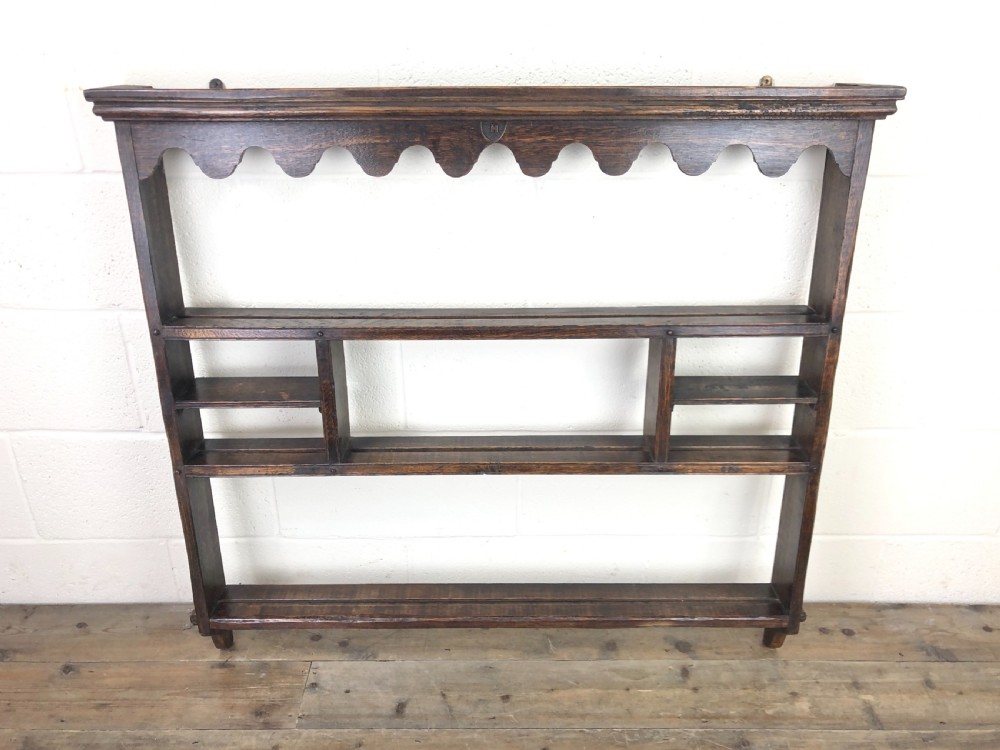 Antique Oak Rack with Carved Detail  View II