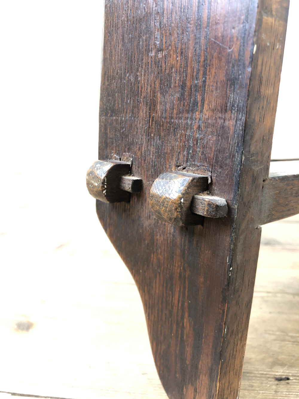 Antique Oak Rack with Carved Detail  View VI