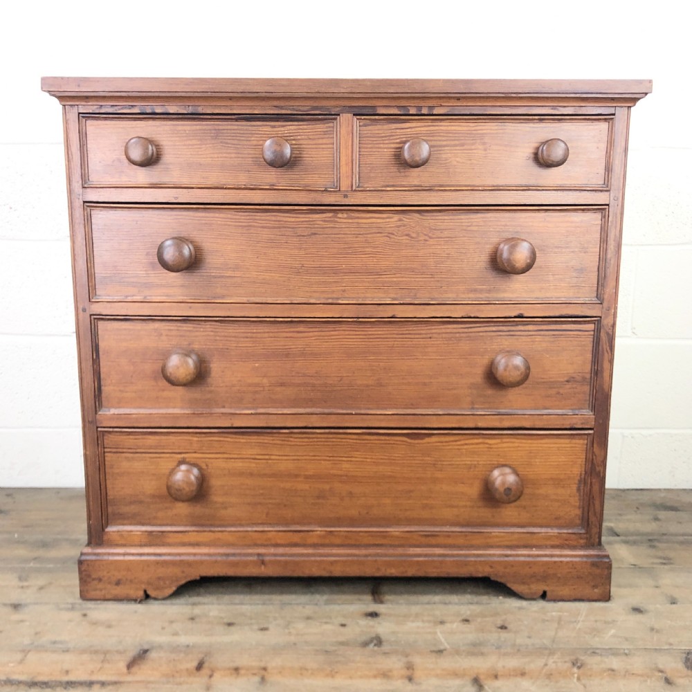Early 20th Century Pitch Pine Chest of Drawers