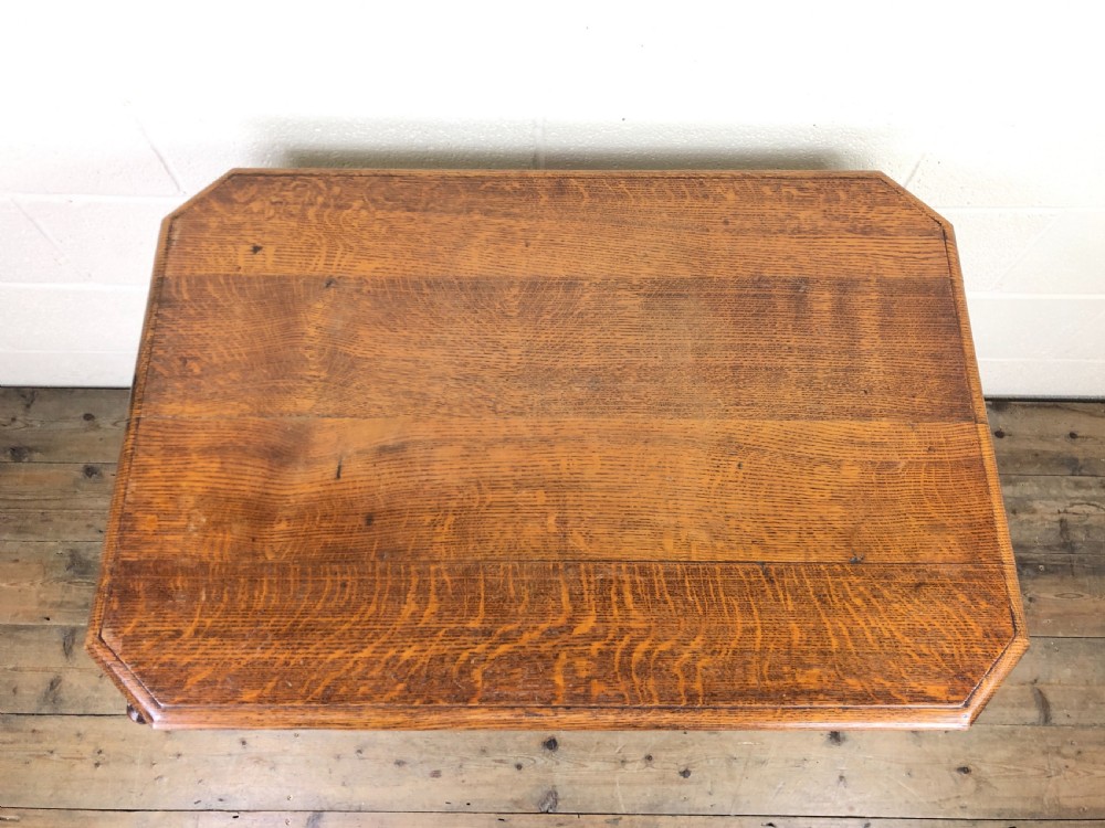 Antique Oak Centre Table with Lion Masks and Rings View IX