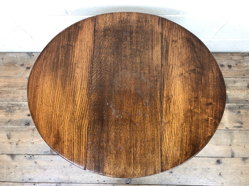 Small Antique Oak Drop Leaf Table View III
