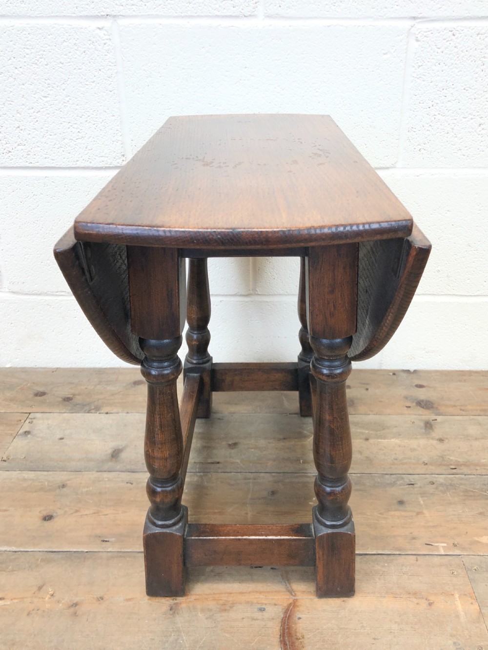 Small Antique Oak Drop Leaf Table View VII