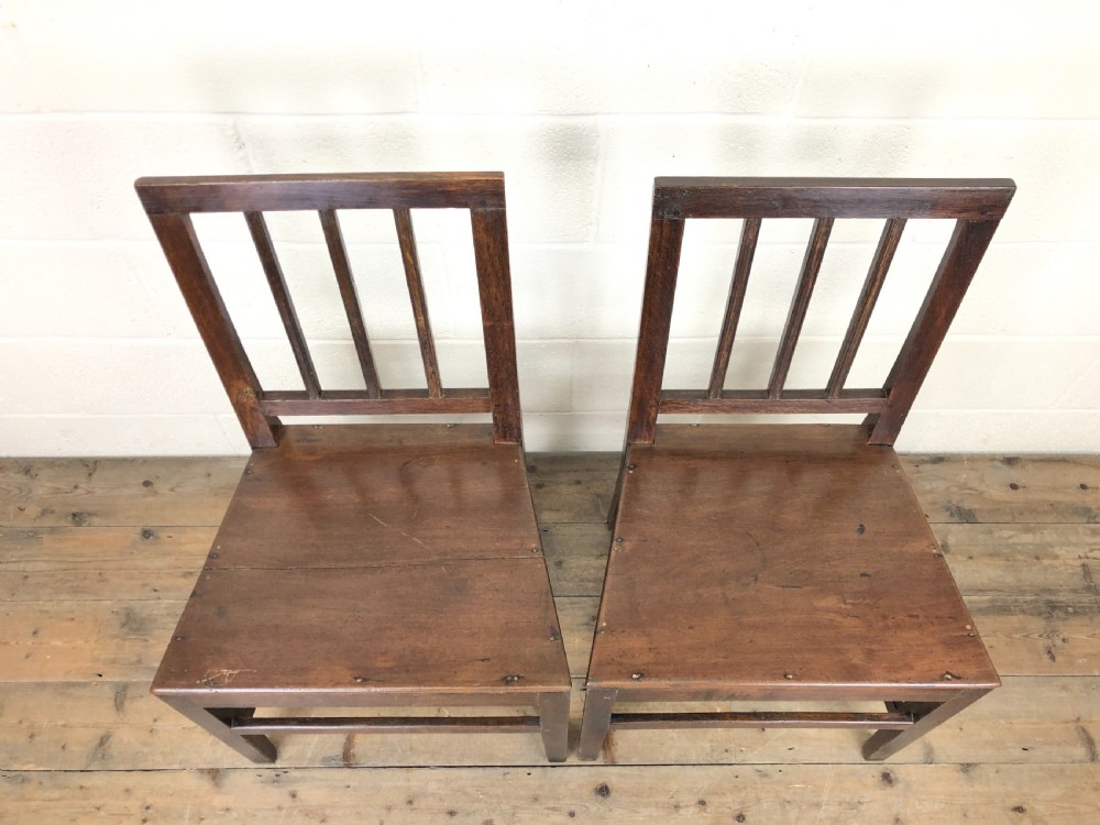 Pair 19th Century Welsh Oak Farmhouse Kitchen Chairs  View II