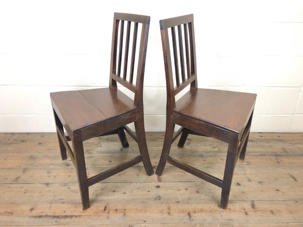 Pair 19th Century Welsh Oak Farmhouse Kitchen Chairs  View III