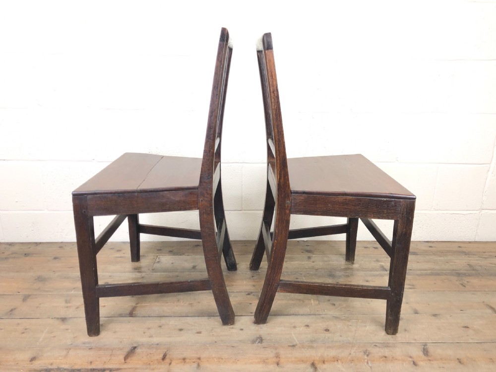 Pair 19th Century Welsh Oak Farmhouse Kitchen Chairs  View IV